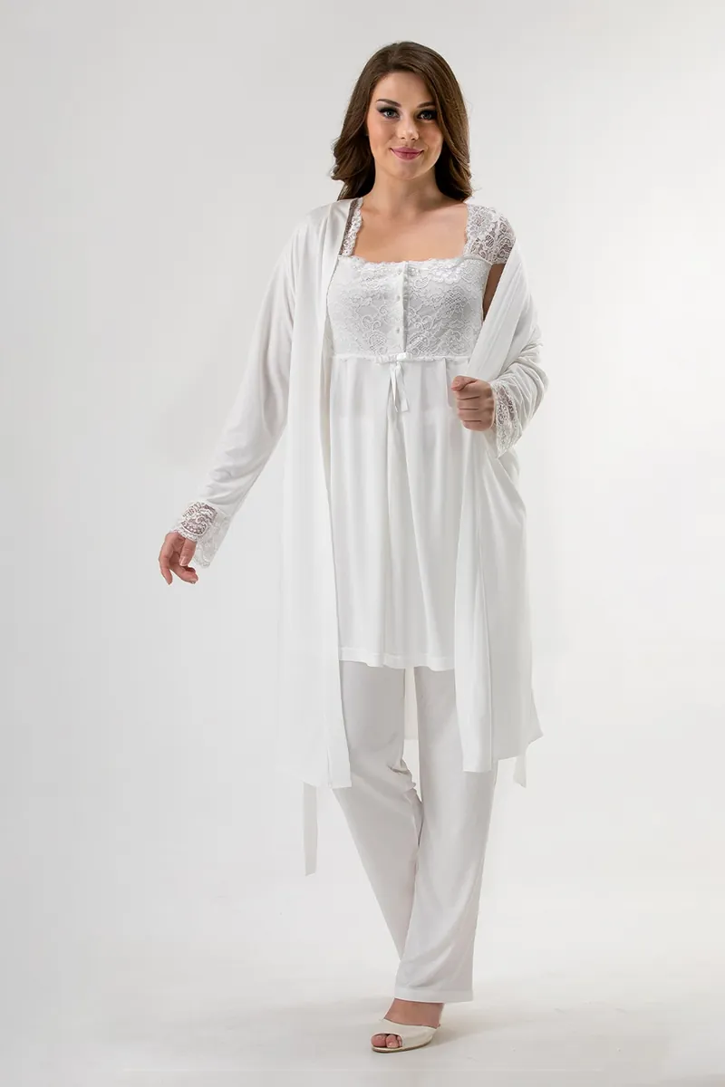 Askılı hamile ve lohusa pijama takımı, 3'lü set